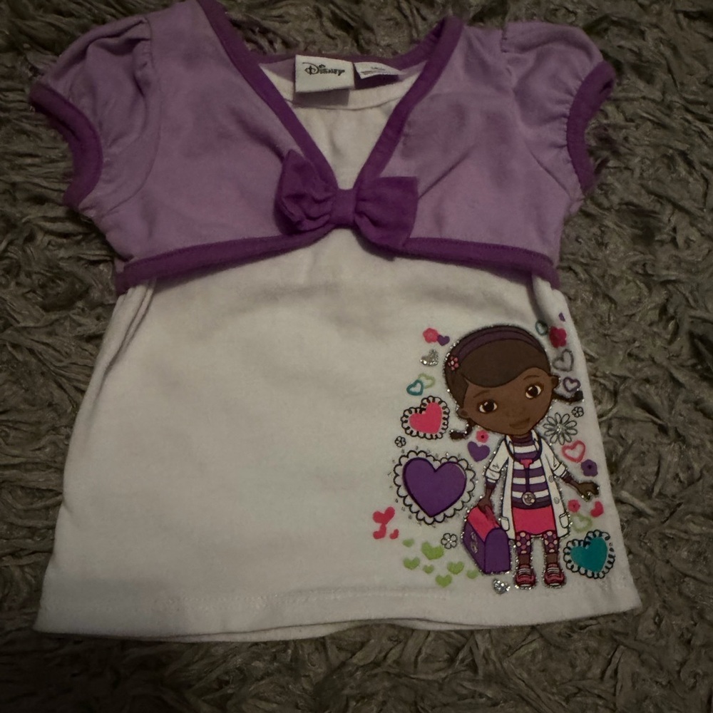 Disney White & Purple Doc McStuffins Heart Tunic Top